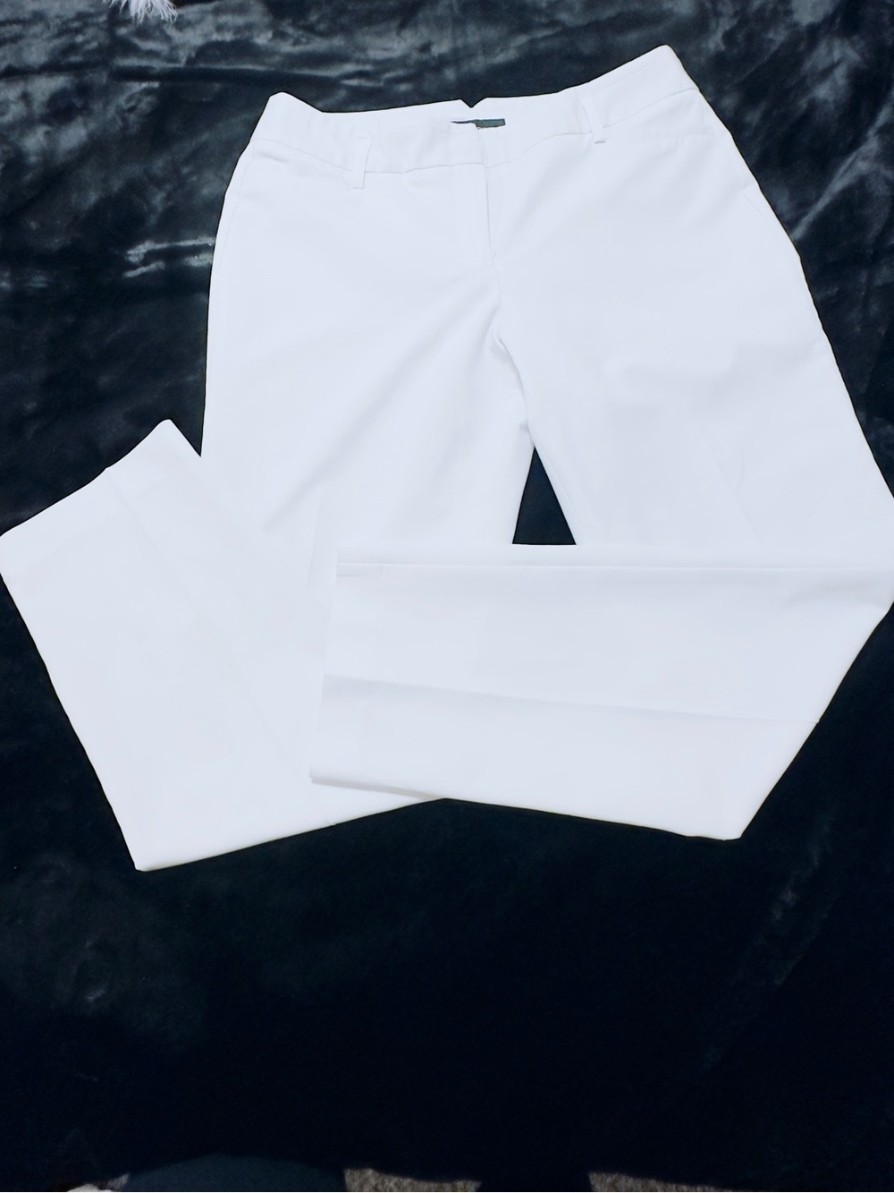 Sharagano Classic Summer White Trouser Flat Front Dress Pants/ Relaxed Fit/ Sz12